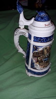 Meseszép UNTERWEISBACH barokk fedeles  HIBÁTLAN jelenetes porcelán kézzel festett dísz korsó 29cm