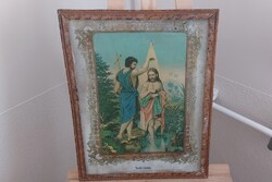 Régi szentkép 38x50 cm kerettel