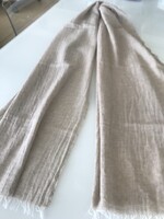 Striessnig Wien márkájú selyem és mohair összetételű vilàgos drapp sál, 190 x 65 cm