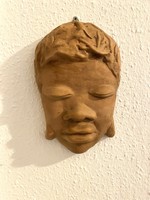 VA JELZÉSŰ KERÁMIA FÉRFI FALIMASZK FALIKÉP 25.5 CM