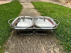 Pyrex gyertyás melegen tartó tálaló edény kettő részes melegentartó