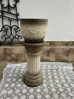 Gyönyörű retro nagyméretű német  kerámia oszlopos kaspó nosztalgia midcentury modern