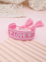 SALE. !! DELICATELY CRAFTED ENAMELED FABRIC BRACELET, PRETTY NON-CLASHING PINK.
