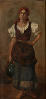 Lány Korsóval | Deák-Ébner Lajos ? | 60x38cm Jelezve Jobbra Lent Olaj Vászon