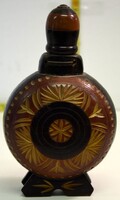 Vintage Carved Wooden Wine Bottle / Flask - A035