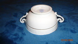Herendi  fehér - arany csíkos  leveses csésze   ,  új állapot , 11 cm + fül