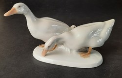 Art Deco Rosenthal Porcelain Duck Pair Figurine, marked, K.Himmelstoss, 1914-1915