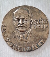 Záhorzik Nándor  1935    Széky Endre  Pest Szentimréért bronz plakett   10,3 cm