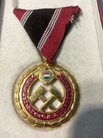 Bányász Szolgálati Érdemérem arany fokozat,dobozában