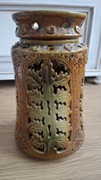 Zahajszky László óriás padló váza 44 cm gyönyörű áttört mintával