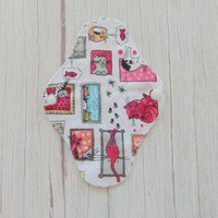 Mosható tisztasági betét / cicák keretben -  rózsaszín