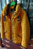 Zara brand mustard yellow women's jacket jacket in mint condition, with hideable hood, size m