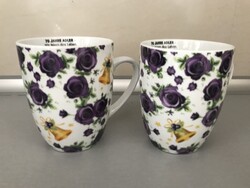 Adler porcelán bögrék karácsonyi rózsás dekorral, 10 cm magasak