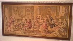 TŰGOBELIN - 100 x 51 cm - ANTIK - A LEGAPRÓBB ÖLTÉSEK - KASTÉLYBÓL - MUZEÁLIS - OSZTRÁK - HIBÁTLAN