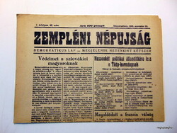 1945 november 25  /  ZEMPLÉNI NÉPUJSÁG  /  Ssz.:  22205