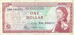 1 dollár 1965 Kelet Karibi Államok 3. signo Ritka Erzsébet királynő Granada, Barbados  van