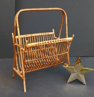 1950 vintage rattan újságtartó ALKUDHATÓ design