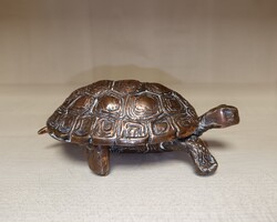 Teknős formájú vörösréz ékszertartó-szappantartó