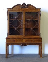 1R271 Antique József Fodor Hungarian Royal and Court Carved Inlaid Cabinet 187 cm