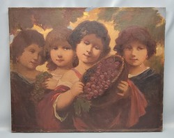 Veress Zoltán (1868-1935) Az Ősz allegóriája - gyerekek szőlővel
