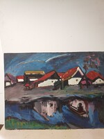 Orosz Károly "Vízpart", olaj-karton