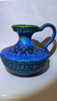 Mid Century Bitossi Aldo Londi kerámia kiöntő Rimini blue  pompás színben
