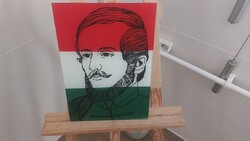 (K) Kossuth nyomat üvegen 28x40 cm