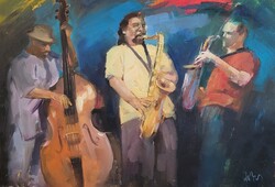Walter Gábor "Koncert hangulat" Olajfestmény 50x70 cm