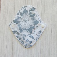 Washable Panty Liner / Grey Floral Pattern