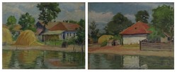 1T093 Pálla Jenő (1883-1958) : Falu kép pár 1942