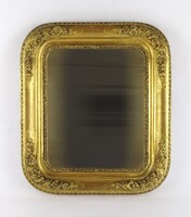 1T087 Antik kisméretű Biedermeier aranyozott tükör 40.5 x 35.5 cm