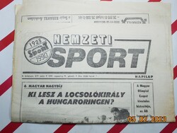 Retro régi újság - Nemzeti Sport - 1991. augusztus 9. - Születésnapra ajándék.