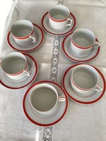 Antik Zsolnay porcelán kávés-teás csészék zöld pajzspecséttel az 1900-as évekből!