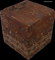 Persian Rug Pouf (Shiraz Hand-knotted Antique Rug) 
