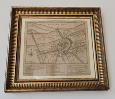 Antik térkép metszet - 1793 keretben