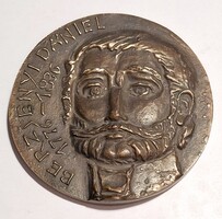 Dániel Berzsenyi 1776-1836 bronze commemorative plaque 9 cm national poetry and prose competition Marcali 1992
