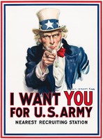 Vintage amerikai toborzó poszter reprintje Uncle Sam wants you for U.S. Army 80*60 cm