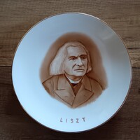 Régi Herendi porcelán falidísz Liszt Ferenc portréjával