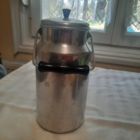 Retro alumínium tejeskanna, magasság 22 cm