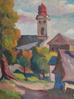 Nagybányai festmény P. Kováts jelzéssel - tamási átadással