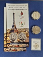 2024 XXXIII. Nyári Olimpia Párizs ezüst és színesfém emlékérme bontatlan MNB csomagolásban