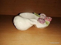 Porcelán tengeri csiga virágokkal - 11 cm (po-2)