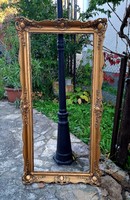 Antik nagyméretű fa blondel keret  áttört mintákkal  138 cm x 70 cm