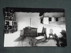 Képeslap,Zalaegerszeg,Skanzen,Göcseji falumúzeum,szoba belső látkép,részlet, 1975-