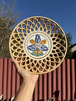 Habán jellegű 29 cm népi falitányér falusi paraszti nosztalgia  mid-century modern