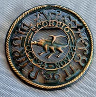 Vintage áttört, patinás skorpió bross kitűző, az összes horoszkóp jellel