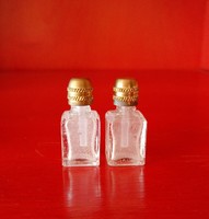 Vintage mini francia parfümös üvegecskék, 2db egyben