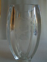 Art deco SKRUF kristályüveg váza súlyos darab kristályból sulya:1346 gramm 18 cm