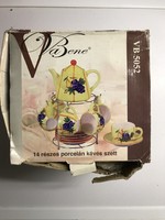 Va Bene 14 részes porcelán kávéskészlet tartóval
