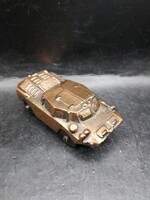 Solid copper tank model, 10 cm long, military scale model. 8765